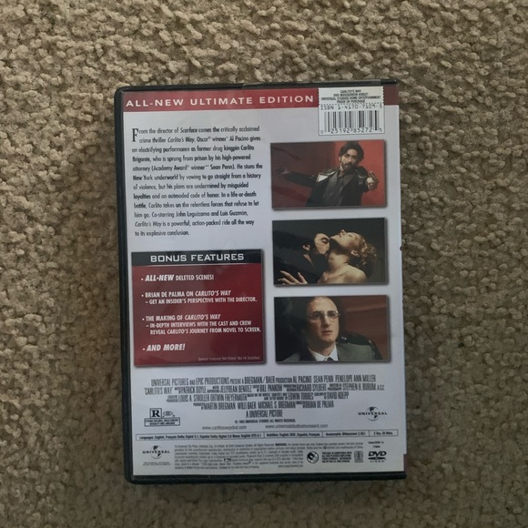 Carlito’s Way ultimate edition DVD Al Pacino Sean Penn a Brian de Palma film - Picture 2 of 2